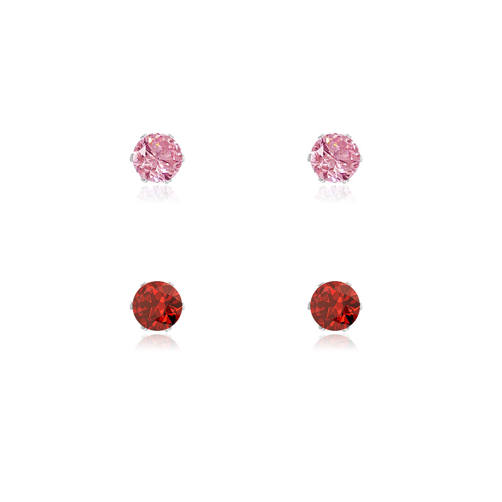 3mm Cubic Zirconia Earring Studs 2 in 1 